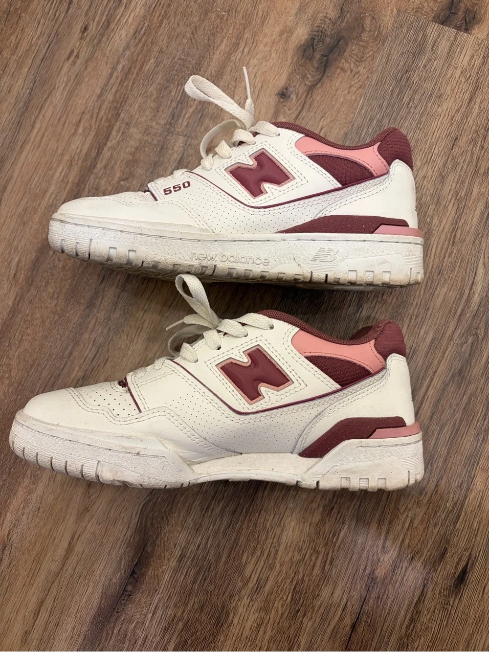 New Balance Women's White Sneakers with Pink & Mauve Accents
